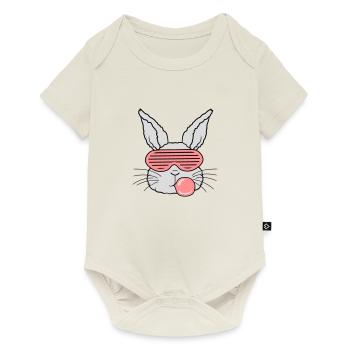 Chewing gum bubble lapin cool - Body à manches courtes Premium Bébé - blanc cassé - Devant