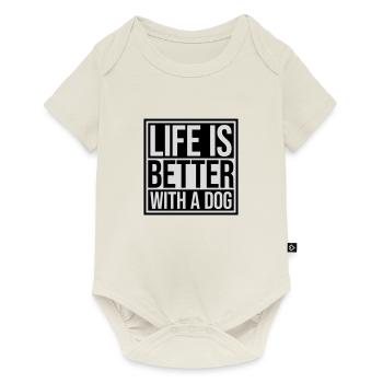 better with a dog - Baby Premium short-sleeve bodysuit - off white - Front