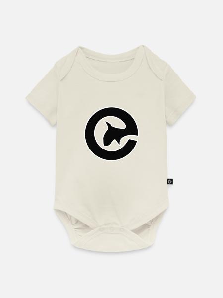 Bullterrier Bull E - Baby Premium Kurzarmbody - Naturweiß