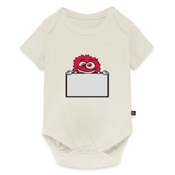 Signe montrer monstre fou - Body à manches courtes Premium Bébé - blanc cassé - Devant