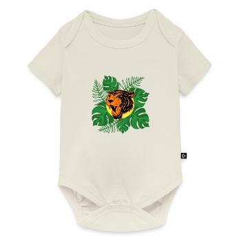 Tiger Jungle Roar Monstera Leaves Gift - Baby Premium short-sleeve bodysuit - off white - Front