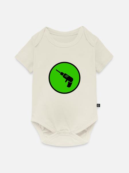 Bohrmaschine - Baby Premium Kurzarmbody - Naturweiß