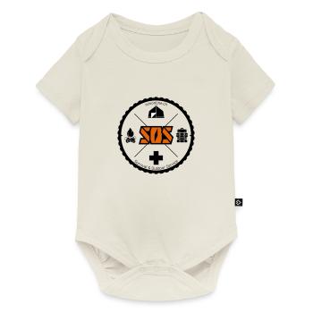 Logo SOS orange sans arrière-plan - Body à manches courtes Premium Bébé - blanc cassé - Devant