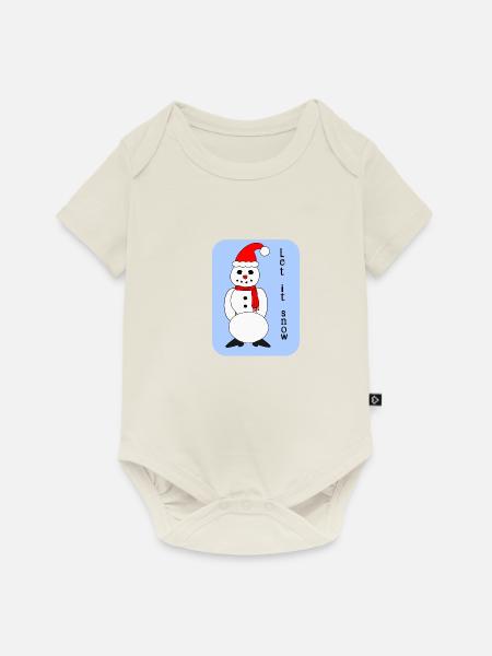 Let it snow - Baby Premium Kurzarmbody - Naturweiß