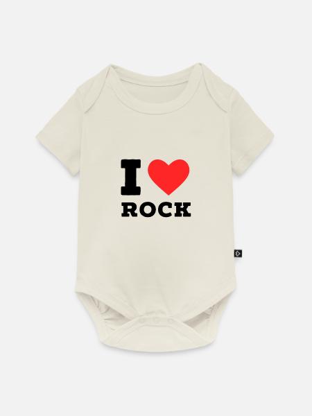 Ich liebe Rock - Baby Premium Kurzarmbody - Naturweiß