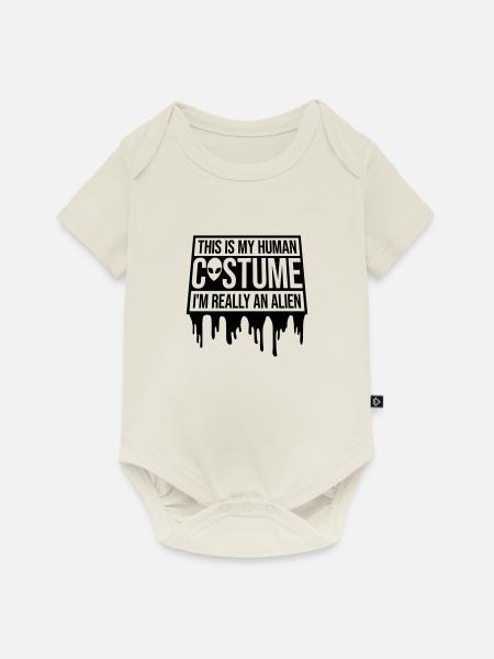 human costume alien Zitat - Baby Premium Kurzarmbody - Naturweiß