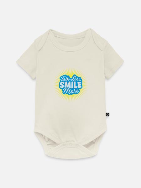 talk less smile more - Baby Premium Kurzarmbody - Naturweiß