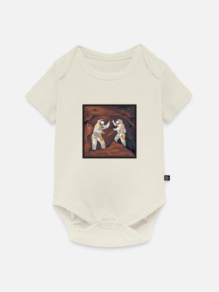 Höhlenmalerei - Baby Premium Kurzarmbody - Naturweiß