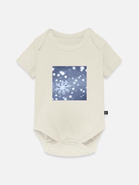 Schneeflocken-Design - Baby Premium Kurzarmbody - Naturweiß