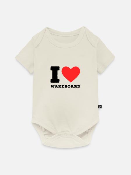 Ich liebe Wakeboard - Baby Premium Kurzarmbody - Naturweiß