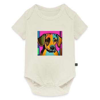 Chien Pop Art - Body à manches courtes Premium Bébé - blanc cassé - Devant
