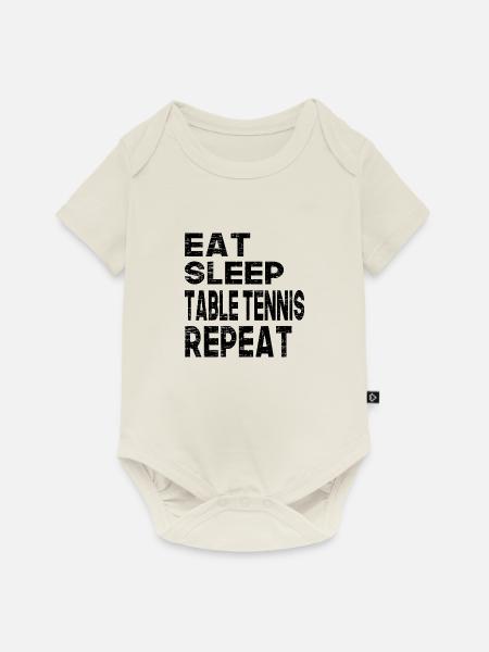Eat Sleep Table Tennis Repeat - Baby Premium Kurzarmbody - Naturweiß