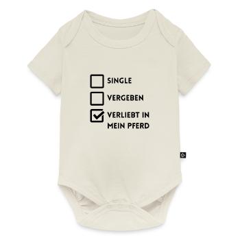 Single Vergeben Verliebt - Baby Premium Kurzarmbody - Naturweiß - Vorne