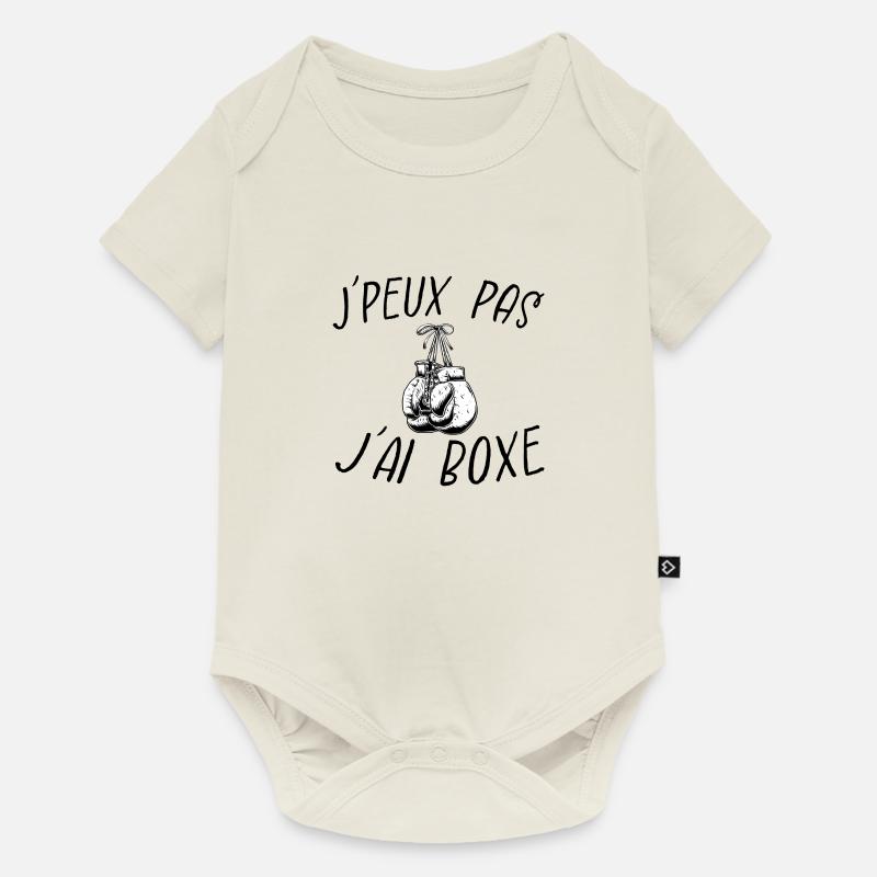 j'peux pas j'ai boxe - Body à manches courtes Premium Bébé - blanc cassé