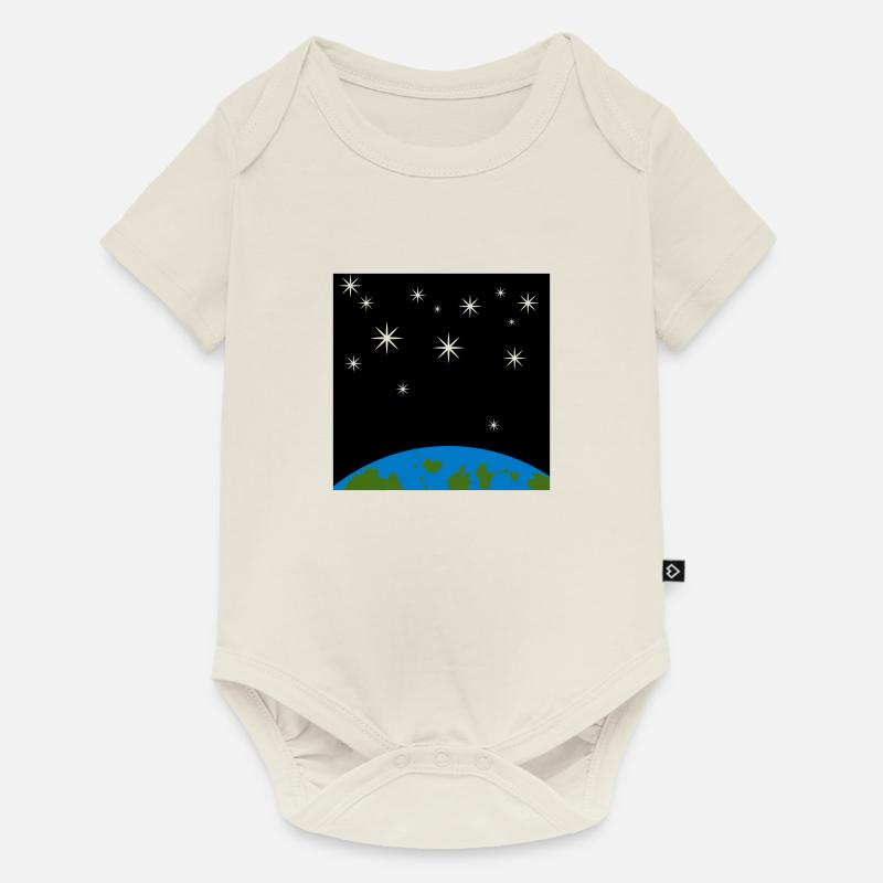 Terre et étoiles - Body à manches courtes Premium Bébé - blanc cassé