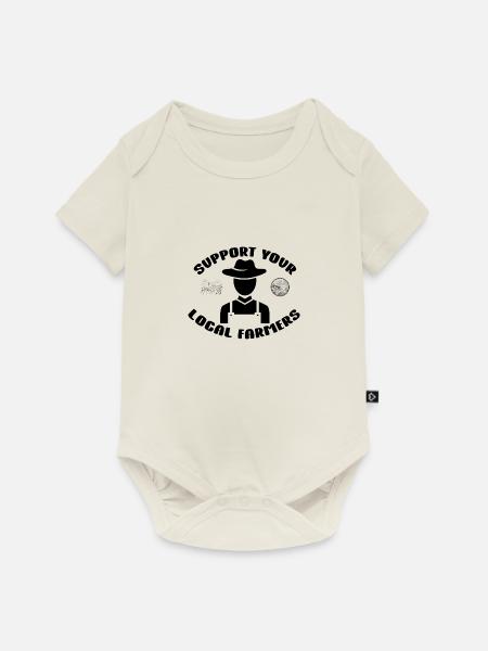 support your local Farmers - Baby Premium Kurzarmbody - Naturweiß