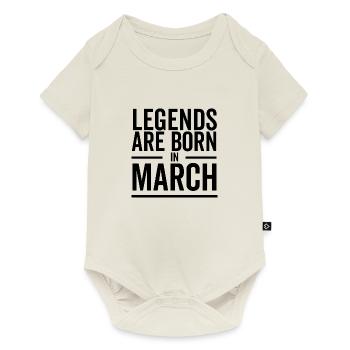 Les légendes naissent en mars - Body à manches courtes Premium Bébé - blanc cassé - Devant