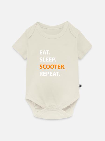E-Scooter E-Roller Scooter - Baby Premium Kurzarmbody - Naturweiß