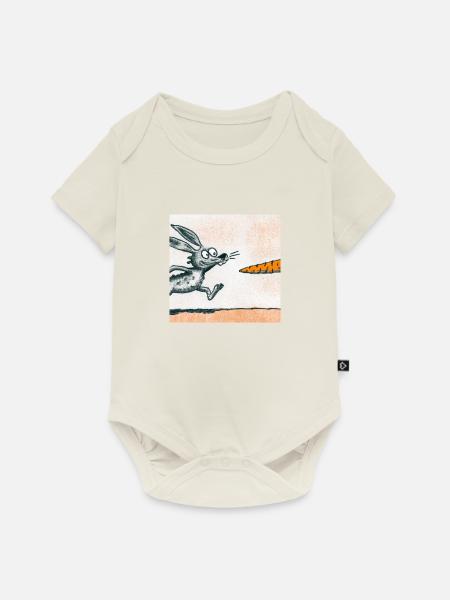 Wilde Karotte - Baby Premium Kurzarmbody - Naturweiß