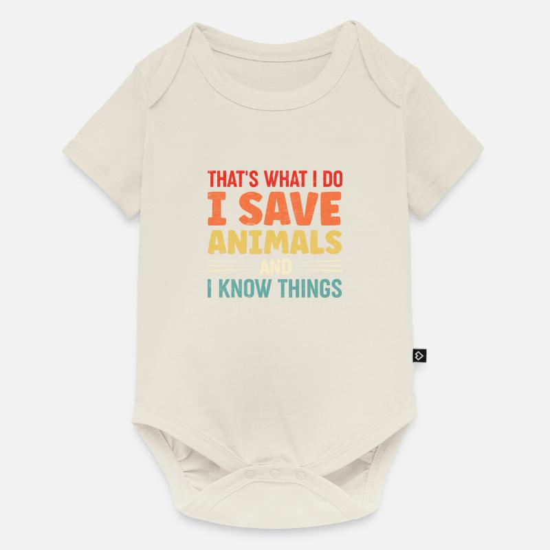 I save animals - Body à manches courtes Premium Bébé - blanc cassé