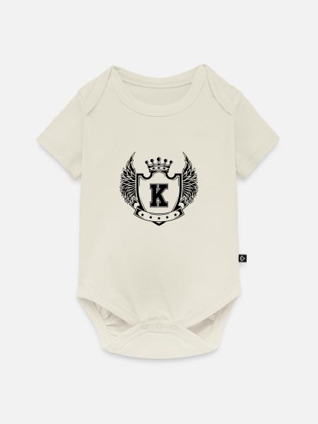 Wappen K - Baby Premium Kurzarmbody - Naturweiß