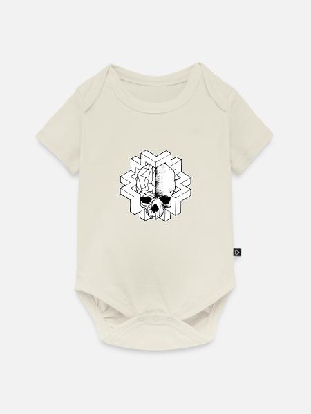 GEO SKULL 1 - Baby Premium Kurzarmbody - Naturweiß