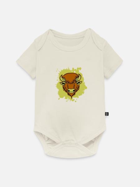 buffalo 01 - Baby Premium Kurzarmbody - Naturweiß