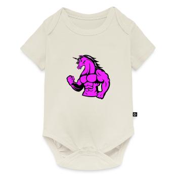 Licorne forte - Body à manches courtes Premium Bébé - blanc cassé - Devant