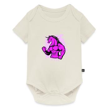 Licorne forte 1 - Body à manches courtes Premium Bébé - blanc cassé - Devant