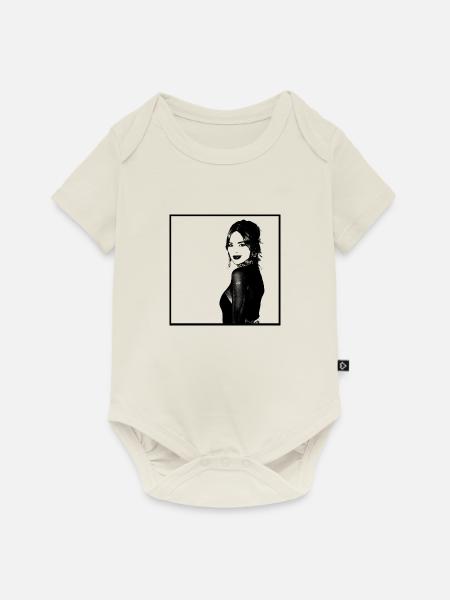 Porträt einer Frau 41 - Baby Premium Kurzarmbody - Naturweiß