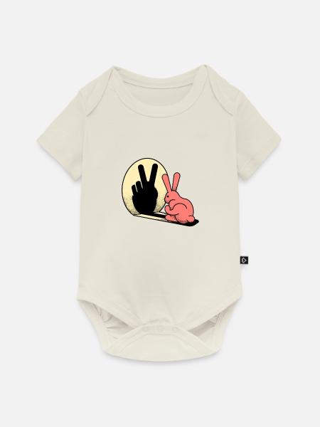 FRIEDLICHES KANINCHEN - Baby Premium Kurzarmbody - Naturweiß