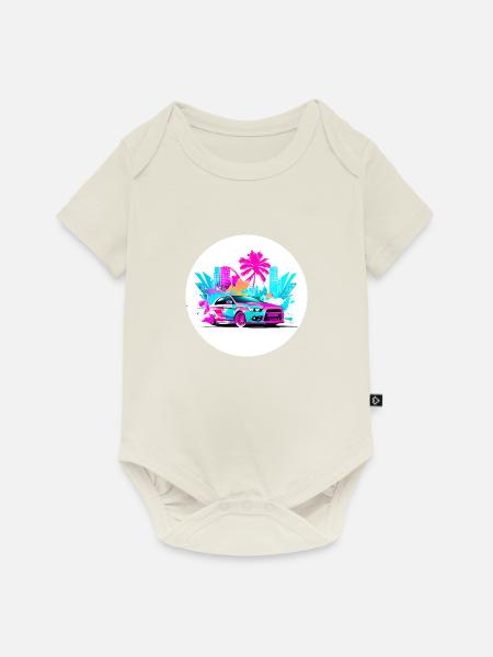 Miami Car 5 - Baby Premium Kurzarmbody - Naturweiß
