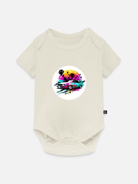 Miami Car 3 - Baby Premium Kurzarmbody - Naturweiß