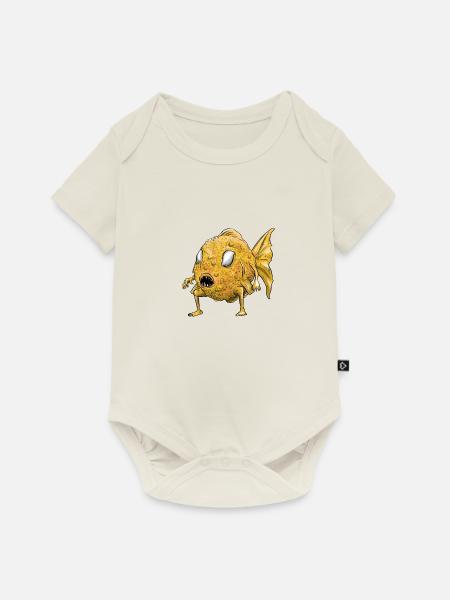 Fischklecks - Baby Premium Kurzarmbody - Naturweiß