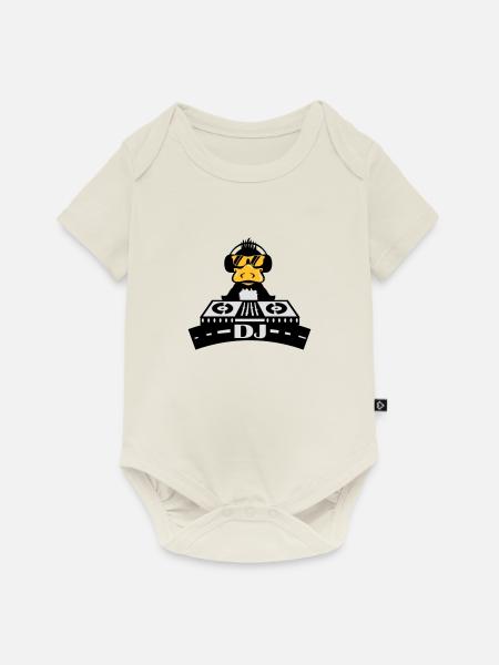 duck dj - Baby Premium Kurzarmbody - Naturweiß