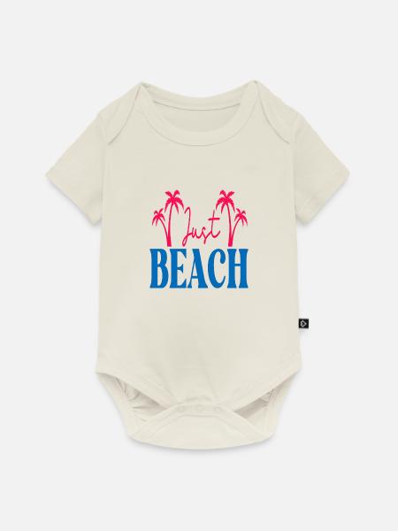 Just Beach - Baby Premium Kurzarmbody - Naturweiß