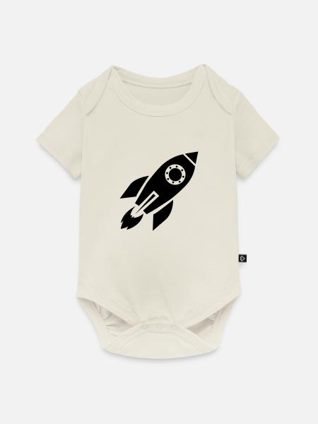 rakete - Baby Premium Kurzarmbody - Naturweiß