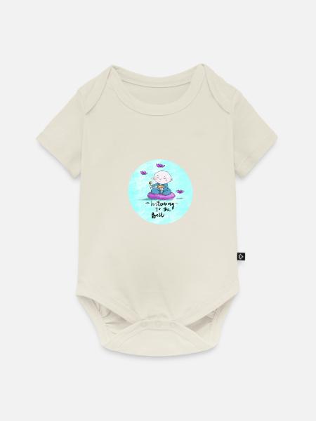 Buddha mit Klangschale - Baby Premium Kurzarmbody - Naturweiß