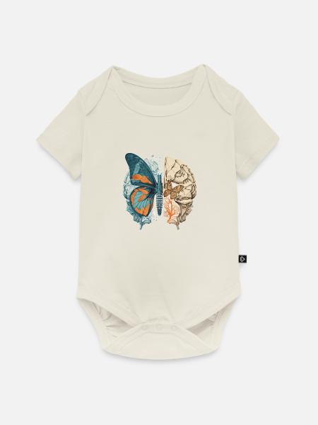 Butterfly brain Ur-Tshirt - Baby Premium Kurzarmbody - Naturweiß