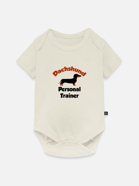 Dackel - Personal Trainer - Baby Premium Kurzarmbody - Naturweiß