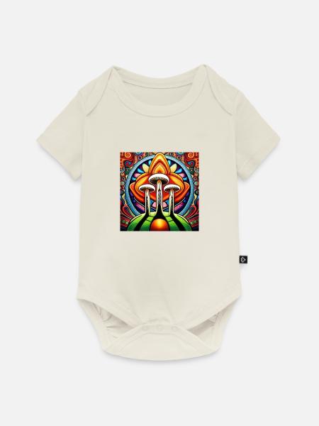 Mushroom comic - Baby Premium Kurzarmbody - Naturweiß