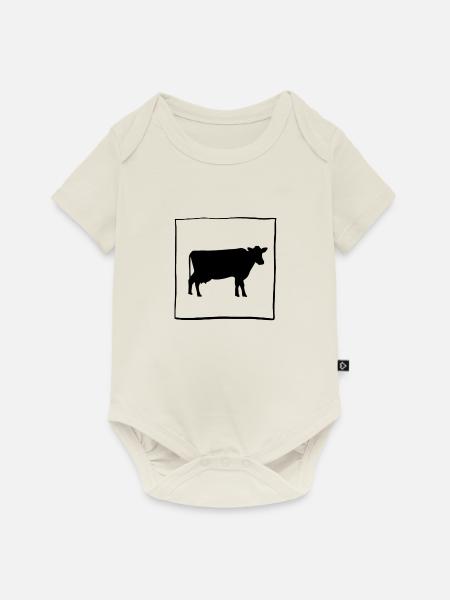 Kuh 1 - Baby Premium Kurzarmbody - Naturweiß
