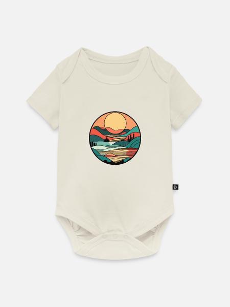 Sonnenuntergang - Baby Premium Kurzarmbody - Naturweiß