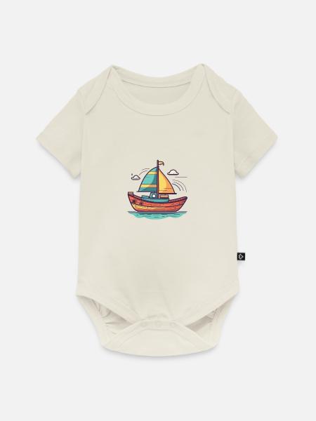 Boot - Baby Premium Kurzarmbody - Naturweiß