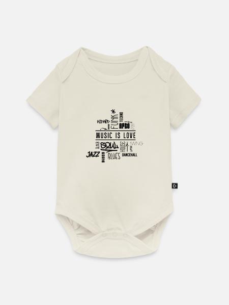 Music is passion - Baby Premium Kurzarmbody - Naturweiß