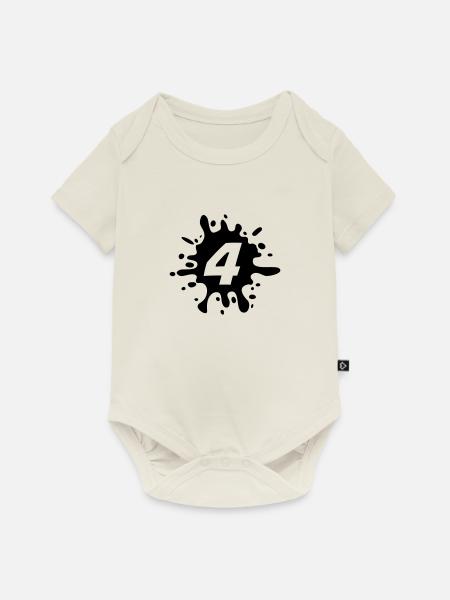 4 - Baby Premium Kurzarmbody - Naturweiß