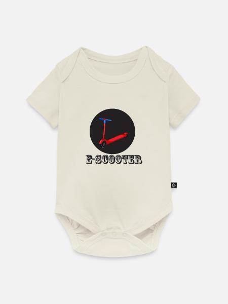 E-Scooter Roller Scooter - Baby Premium Kurzarmbody - Naturweiß