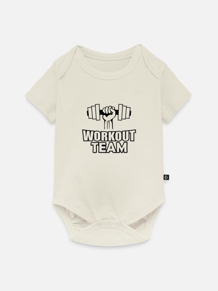 workout team - Baby Premium Kurzarmbody - Naturweiß
