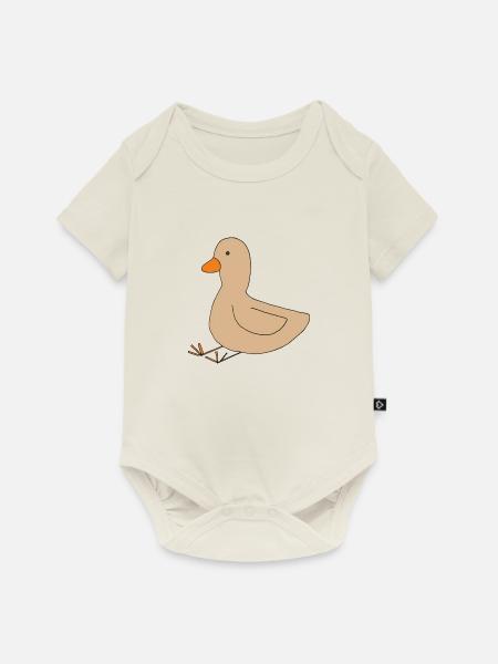ente beige - Baby Premium Kurzarmbody - Naturweiß