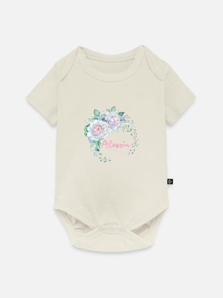 Für Alessia - Baby Premium Kurzarmbody - Naturweiß